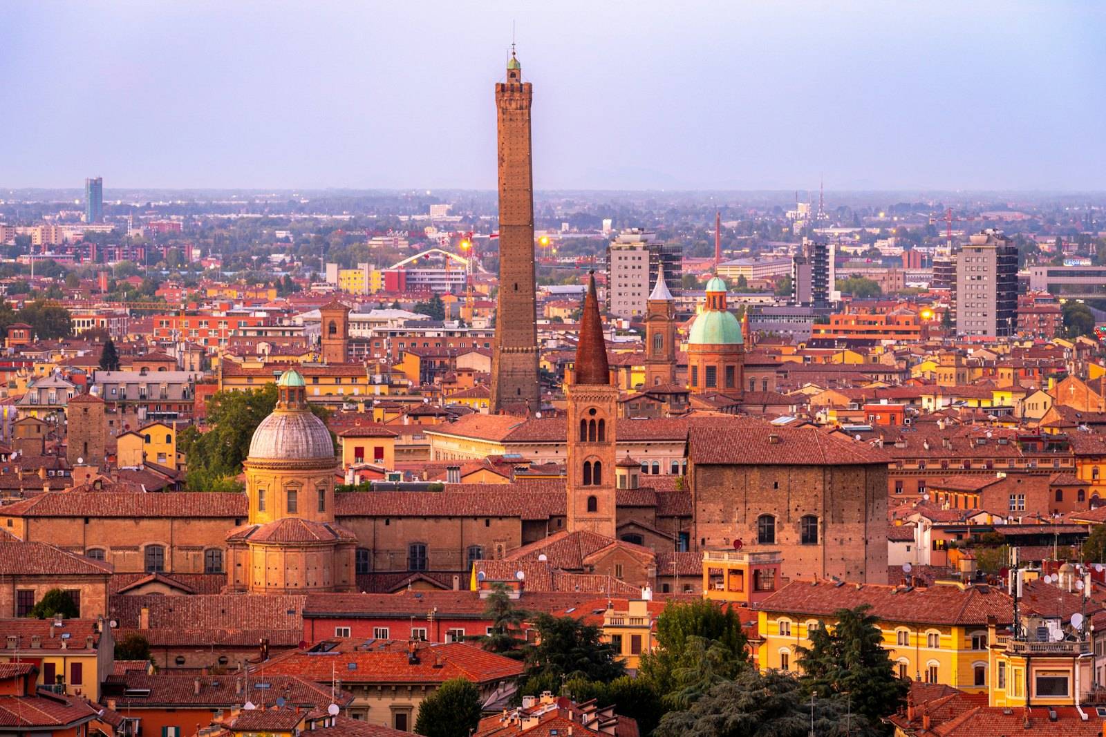 Bologna’s red rooftops and towers